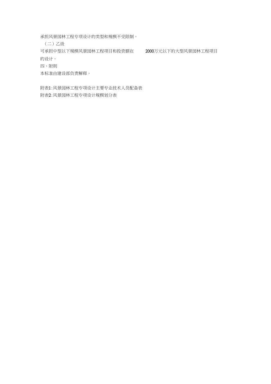 风景园林工程设计专项资质标准(含)